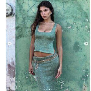 NWT Tiger Mist Frost Moss Green Top